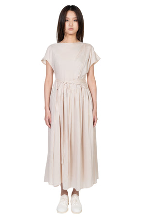 ii sense Ivory Tie Waist Dress