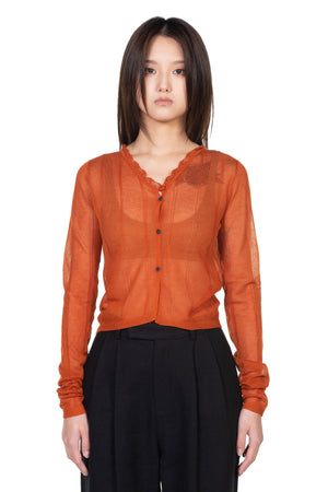 ii sense Orange Wine Fragment Cardigan