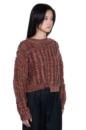 ii sense Sparkle Fringe Cut-Out Sweater