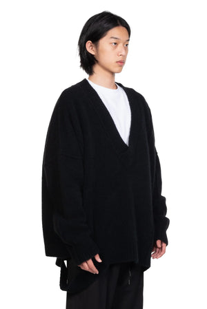 Isabel Benenato Black Knit Yak Sweater