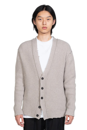 Isabel Benenato Eco Cashmere Cardigan Contrast Stitch