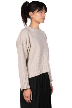 Isabel Benenato Oyster Cropped Eco Cashmere Jumper