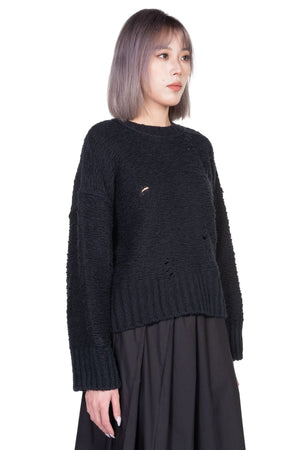 Isabel Benenato Soft Touch Boxy Jumper Black