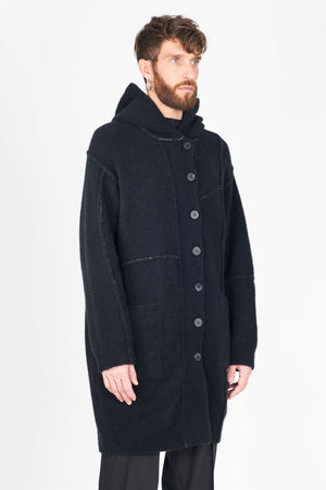 Isabel Benenato Yak Hooded Coat