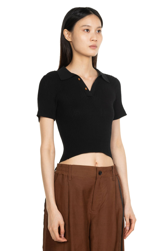 Jacquard Patterned Knit Polo