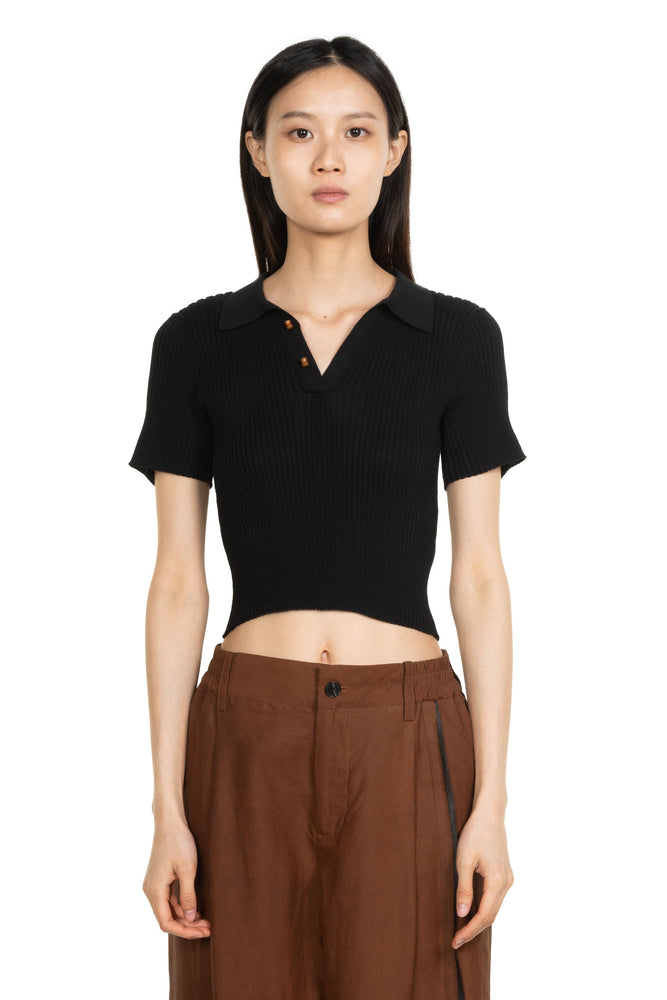 Jacquard Patterned Knit Polo