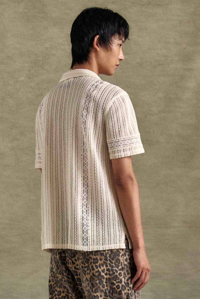 Jacquard Stripe Shirt Ecru