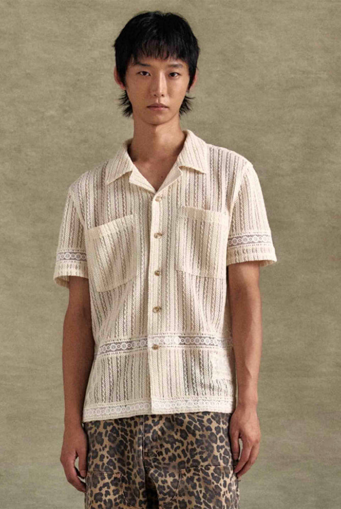 Jacquard Stripe Shirt Ecru