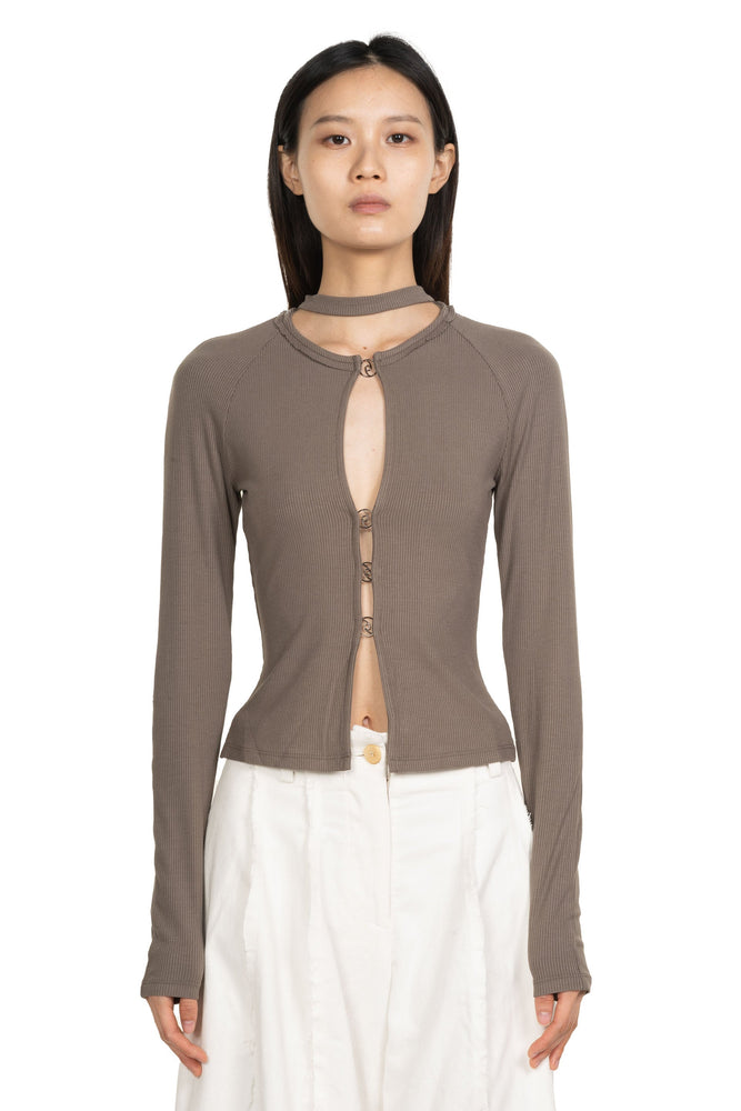 Jersey Taichi Rings LS Top Forest Grey