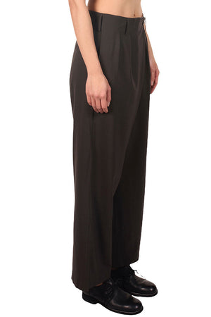 Chocolate High Waist Wool Trousers