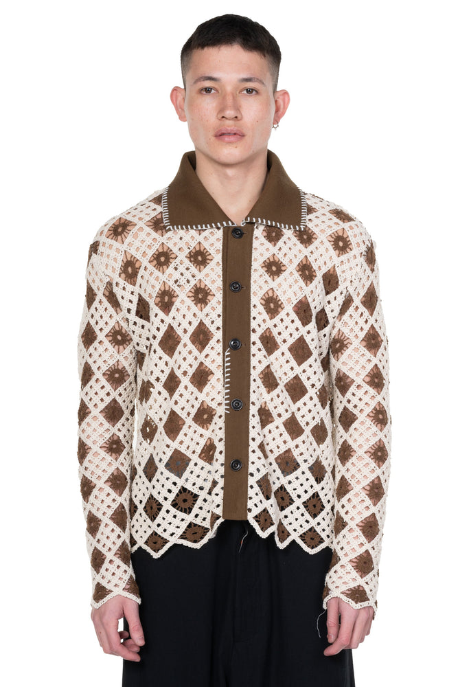 Knitted Crochet Cotton Cardigan