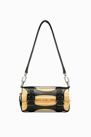 Feng Chen Wang Large Black Strap Bamboo Bag