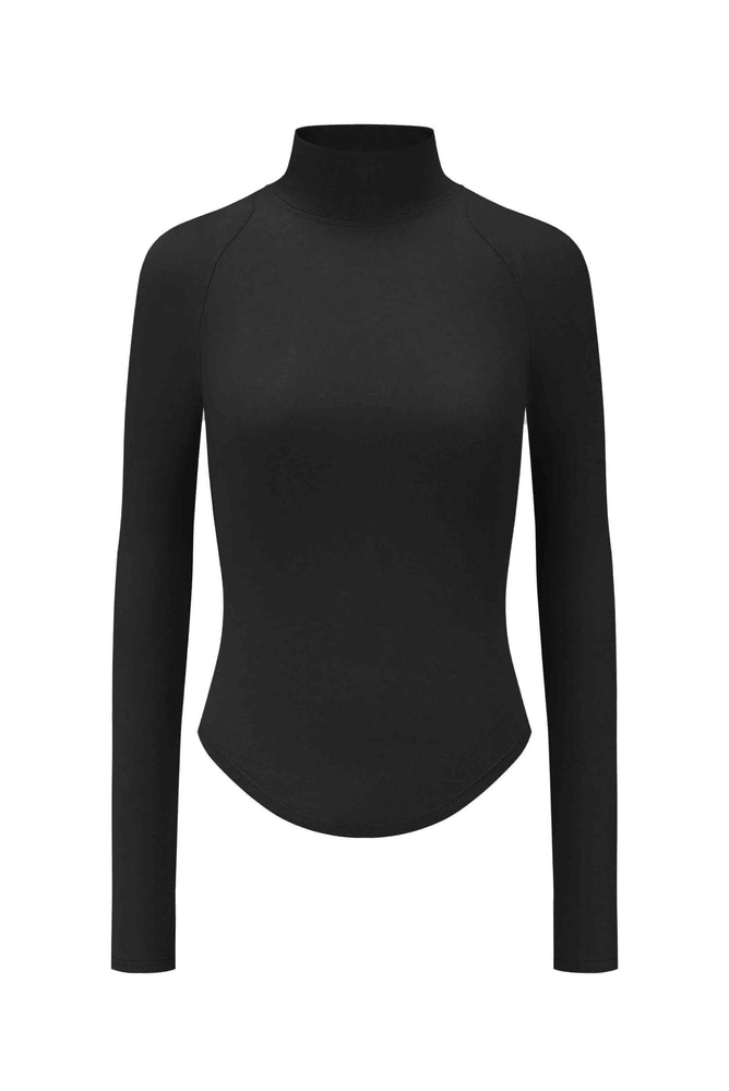 Layered Ribbed Top Black