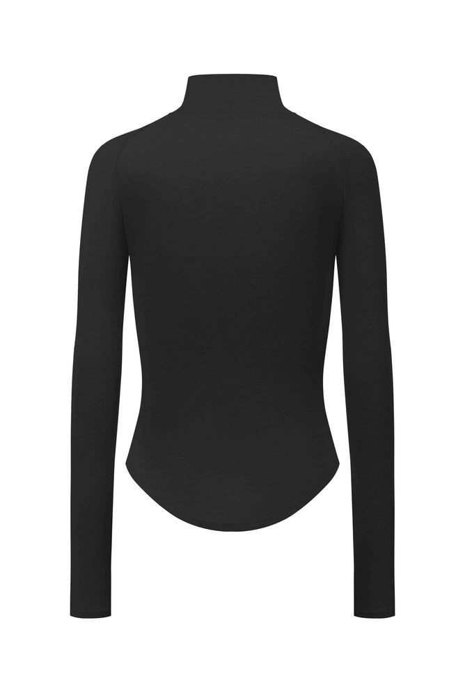 Layered Ribbed Top Black