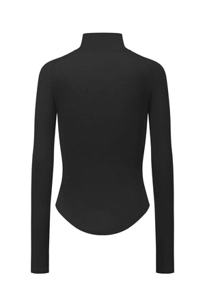 Layered Ribbed Top Black