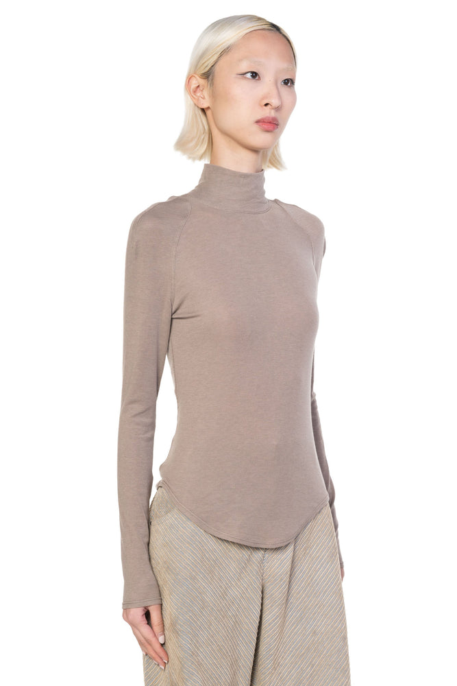 Layered Ribbed Top Mineral Grey