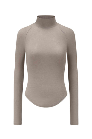 Layered Ribbed Top Mineral Grey
