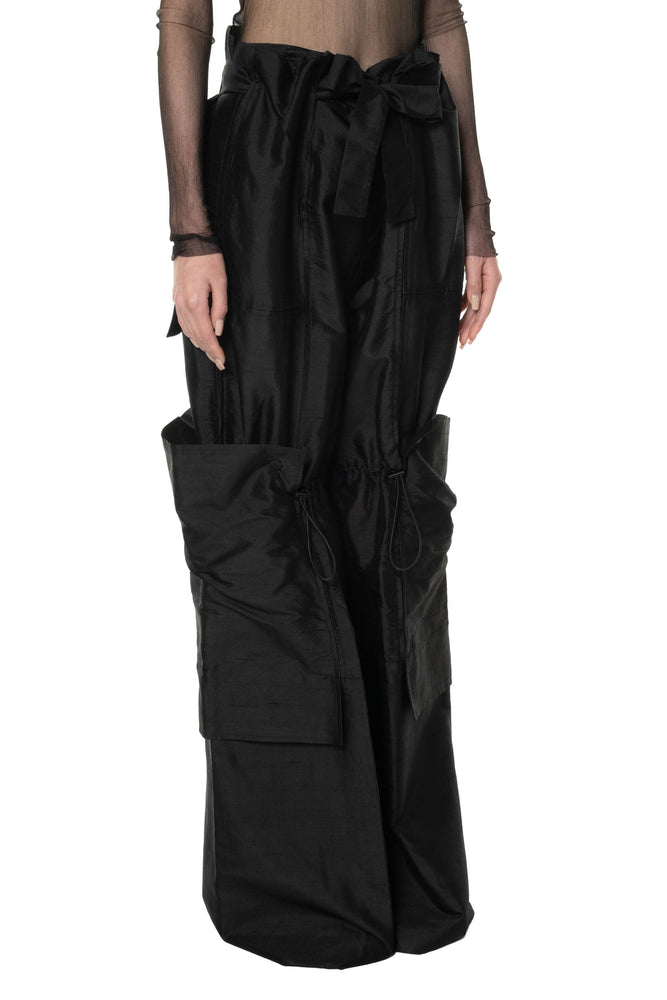 Linen and Silk Pants Black