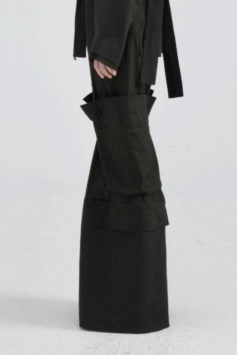 Linen and Silk Pants Green