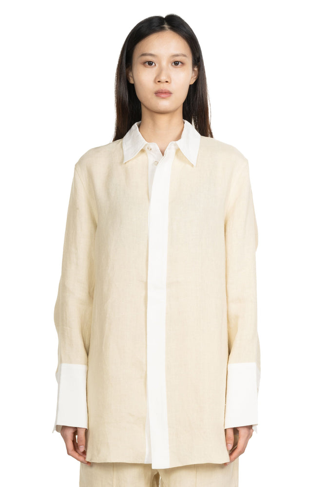 Linen Shirt with Turned Up Sleeve