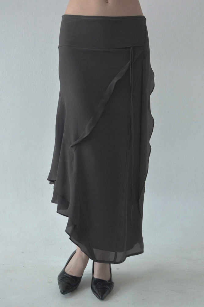 Luf Silk Skirt Dark Grey