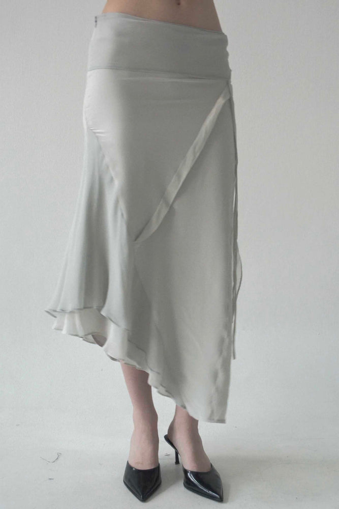 Luf Silk Skirt Light Grey