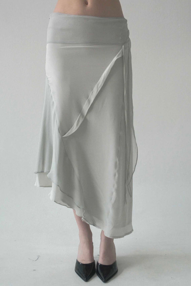 Luf Silk Skirt Light Grey