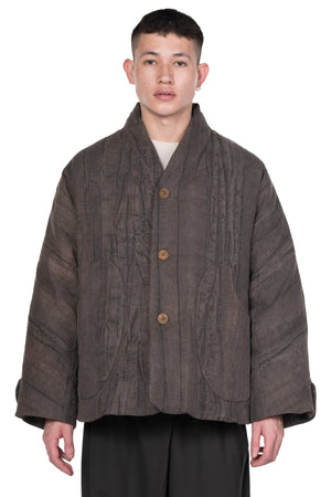 Mud Brown Padded Kimono Jacket