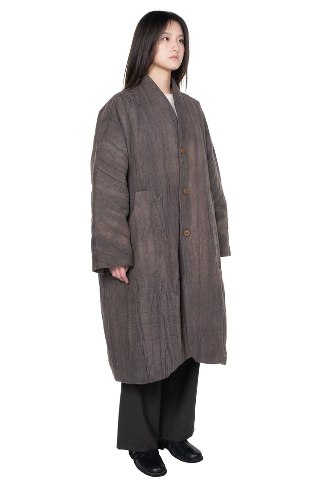 Mud Brown Padded Long Coat