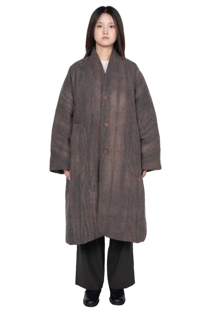 Mud Brown Padded Long Coat