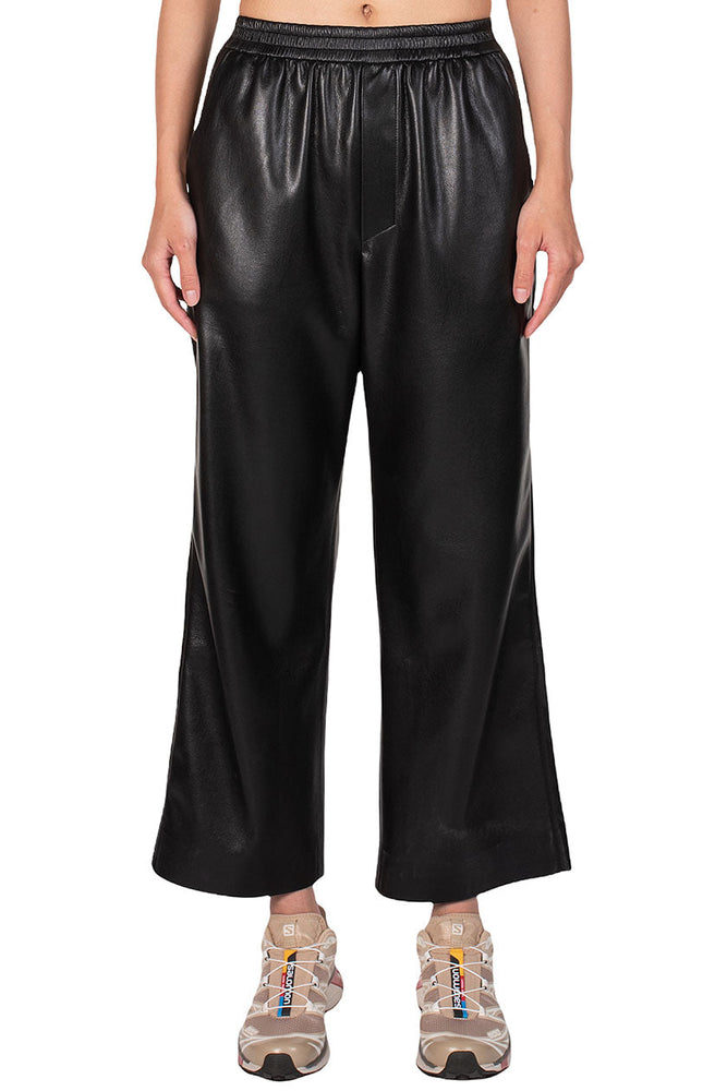 Nanushka Black Vegan Leather Odessa Trousers