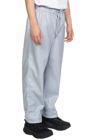 Nanushka Jain Alt-Leather Relaxed Pants Dusty Blue