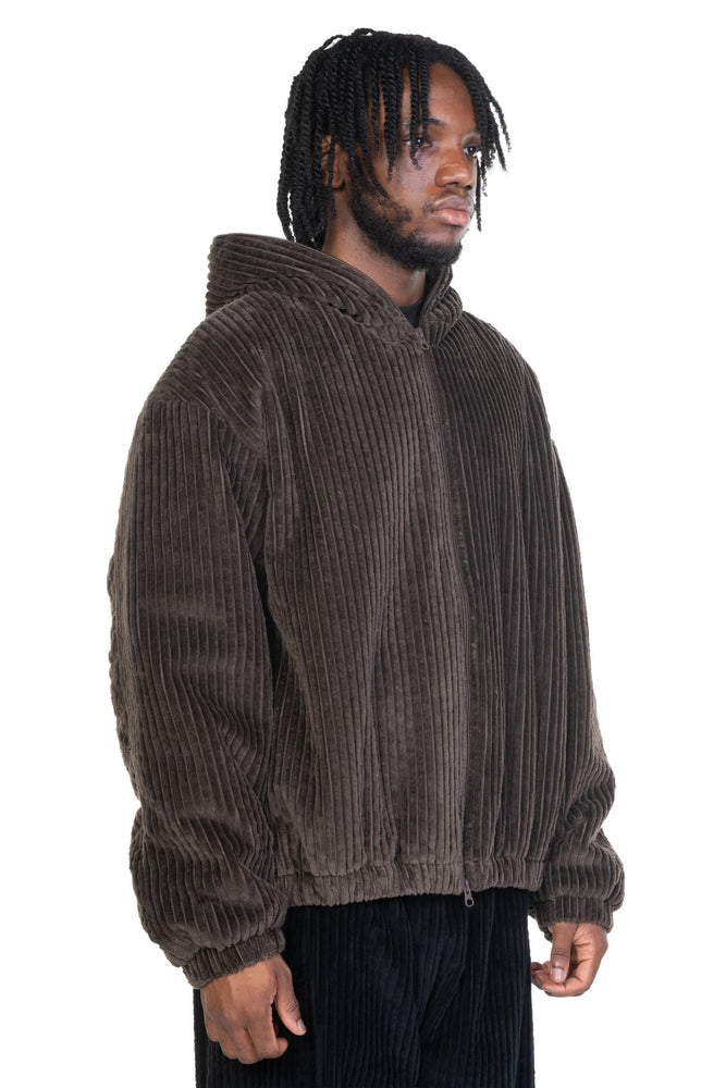 NO.216 Corduroy Puffer Zipper Jacket Brown