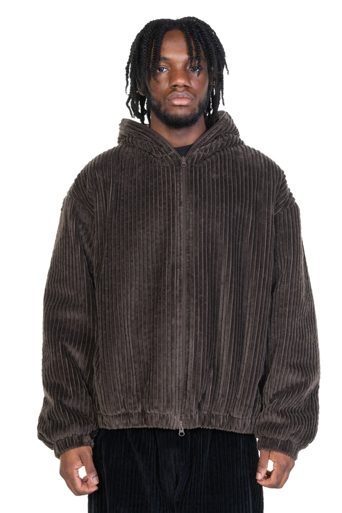 NO.216 Corduroy Puffer Zipper Jacket Brown