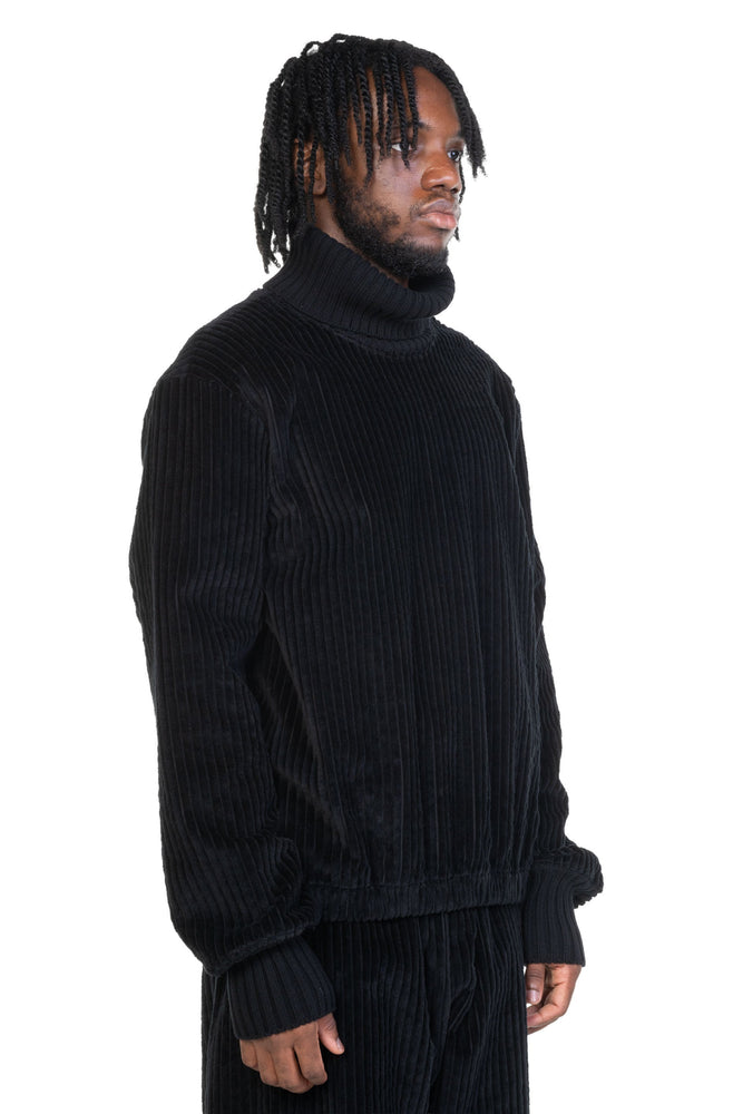 NO.325 Corduroy Rib Pullover Black
