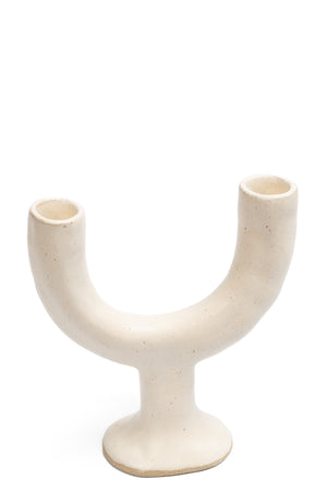 Olivia Fiddes Double Candelabra Cream