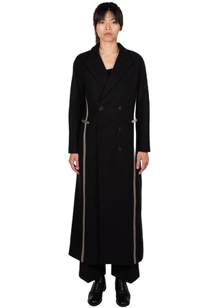 Oude Waag Ribbon Trim Wool Coat