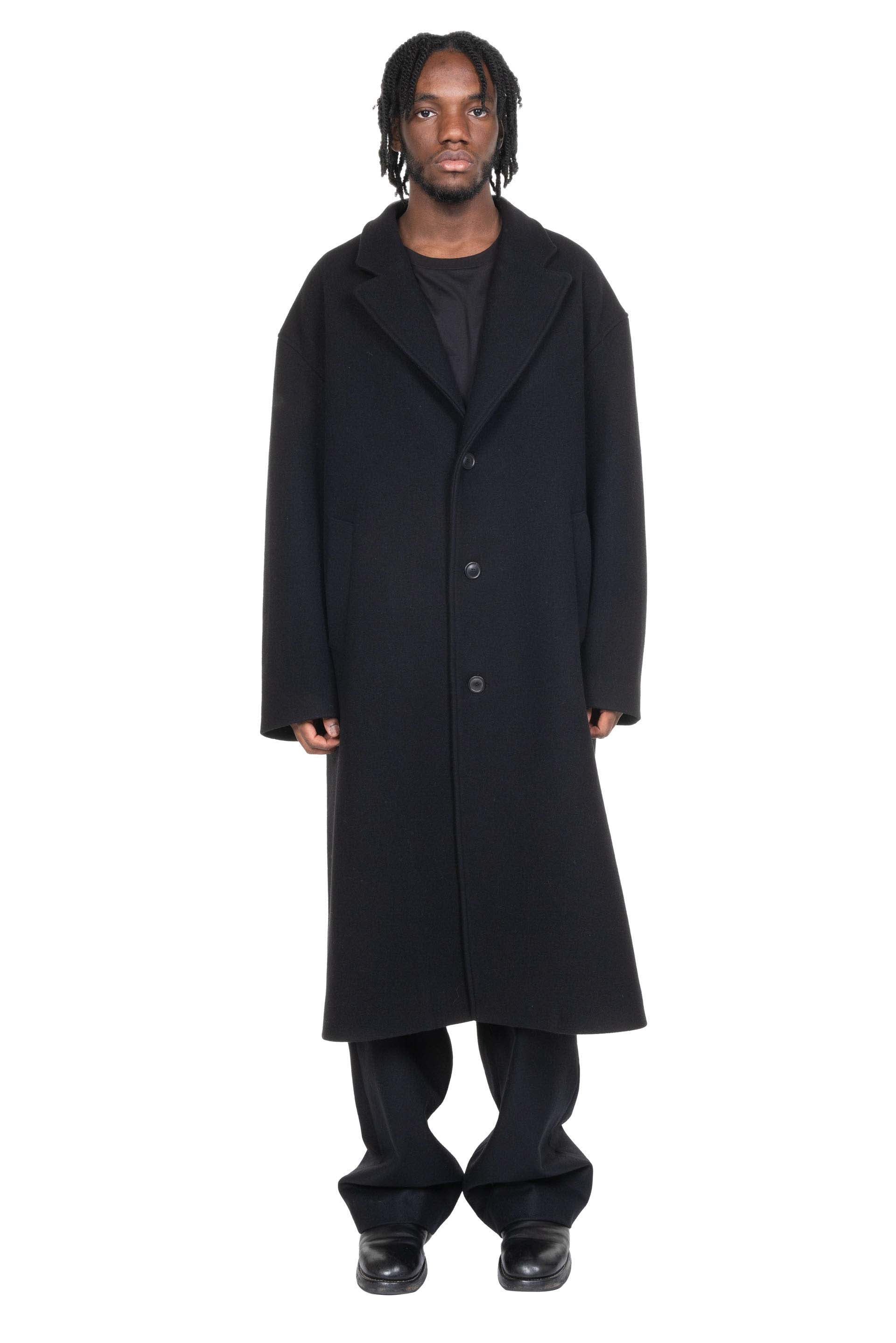 ジャケット・アウター ok.soon gentleman wool coat(black) HAXMNOU Men Wool Coat Winter Trench Coats Long Sleeve Button