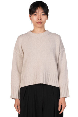 Isabel Benenato Oyster Cropped Eco Cashmere Jumper