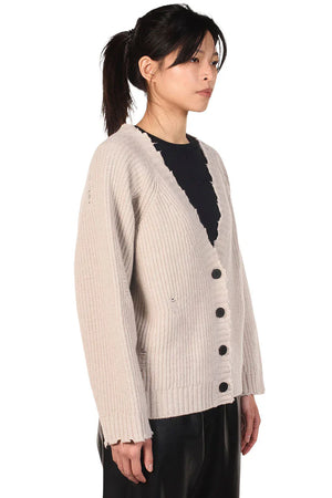 Isabel Benenato Oyster Eco Cashmere Cardigan