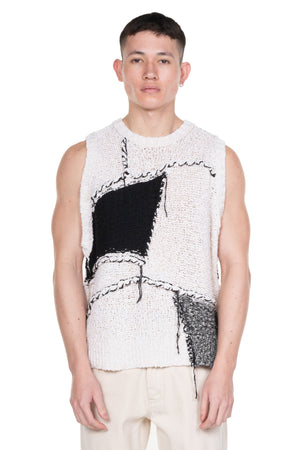 Patchwork Vest White