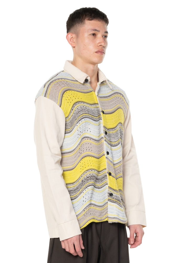 Peacock Knit Denim Overshirt