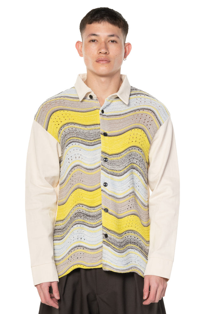 Peacock Knit Denim Overshirt