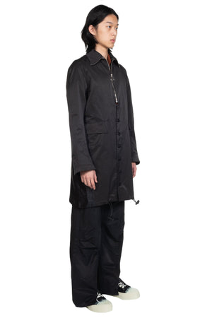 Peng Tai Nylon Viscose Button Zip Long Shirt 