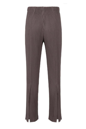 Pleats Bottoms 1 Back Slit Trousers Slate Violet