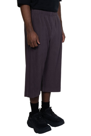 Pleats Bottoms 1 Cropped Trousers Slate Violet