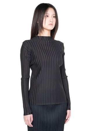 Rib Pleats January Top Charcoal