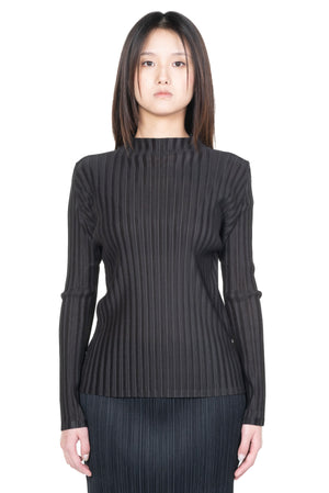 Rib Pleats January Top Charcoal