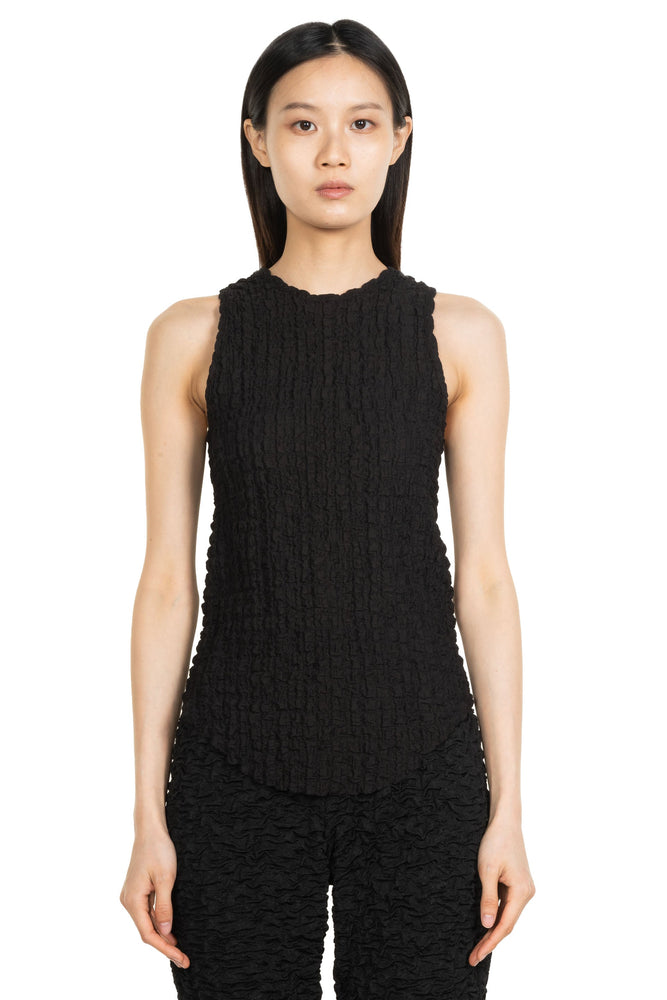 Popcorn Jersey Basic Tank Top Black