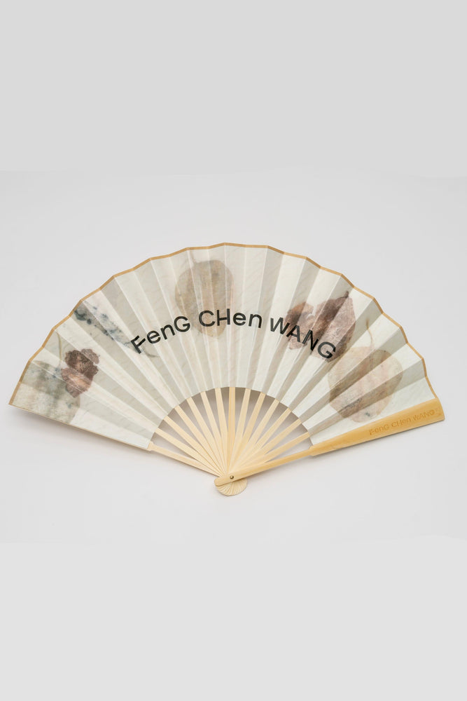 Printed Bamboo Fan Beige